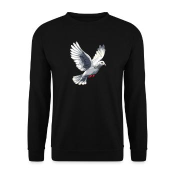 Taube Weiß Frieden Peace Ringeltaube Weiße Tauben - Unisex Pullover - Schwarz - Vorne - Alina (178cm) & Michal (187cm)
