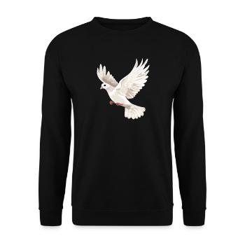 Taube Weiß Frieden Peace Ringeltaube Weiße Tauben - Unisex Pullover - Schwarz - Vorne - Alina (178cm) & Michal (187cm)