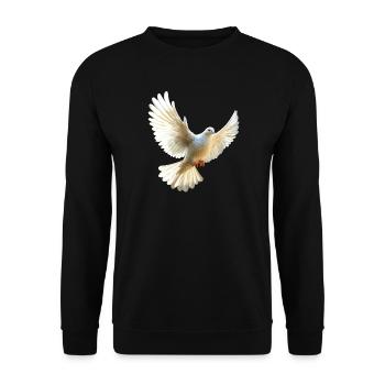 Taube Weiß Frieden Peace Ringeltaube Weiße Tauben - Unisex Pullover - Schwarz - Vorne - Alina (178cm) & Michal (187cm)
