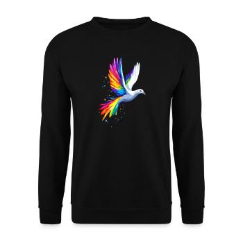 Taube Weiß Frieden Peace Ringeltaube Weiße Tauben - Unisex Pullover - Schwarz - Vorne - Alina (178cm) & Michal (187cm)