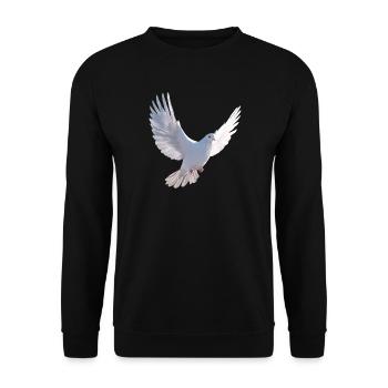 Taube Weiß Frieden Peace Ringeltaube Weiße Tauben - Unisex Pullover - Schwarz - Vorne - Alina (178cm) & Michal (187cm)