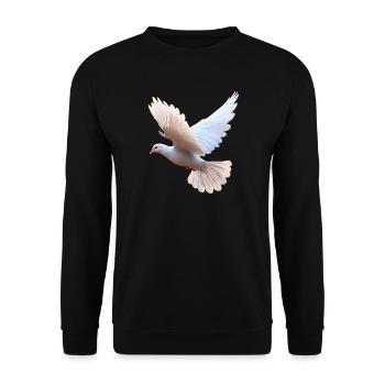 Taube Weiß Frieden Peace Ringeltaube Weiße Tauben - Unisex Pullover - Schwarz - Vorne - Alina (178cm) & Michal (187cm)
