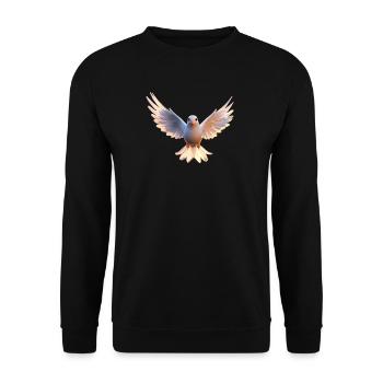 Taube Weiß Frieden Peace Ringeltaube Weiße Tauben - Unisex Pullover - Schwarz - Vorne - Alina (178cm) & Michal (187cm)
