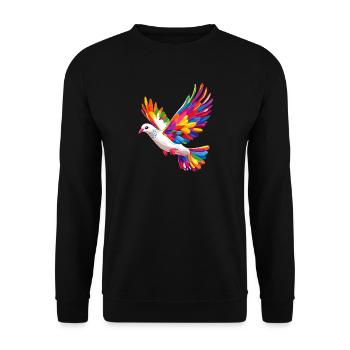 Taube Weiß Frieden Peace Ringeltaube Weiße Tauben - Unisex Pullover - Schwarz - Vorne - Alina (178cm) & Michal (187cm)
