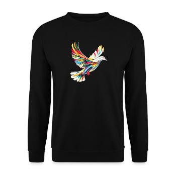 Taube Weiß Frieden Peace Ringeltaube Weiße Tauben - Unisex Pullover - Schwarz - Vorne - Alina (178cm) & Michal (187cm)