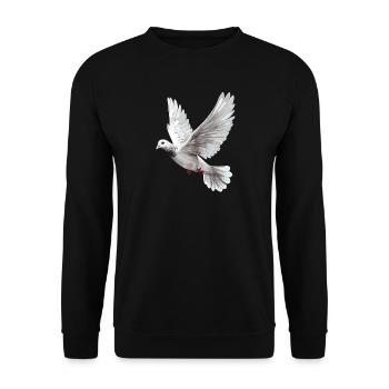 Colombe Blanche Paix Paix Bois Colombe Colombes Blanches - Sweat-shirt Unisexe - noir - Devant - Alina (178cm) & Michal (187cm)