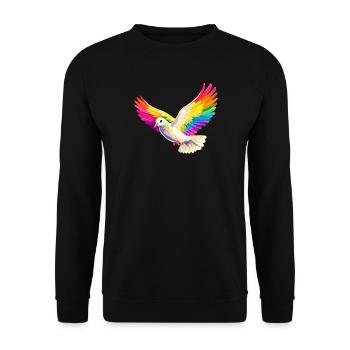 Taube Weiß Frieden Peace Ringeltaube Weiße Tauben - Unisex Pullover - Schwarz - Vorne - Alina (178cm) & Michal (187cm)