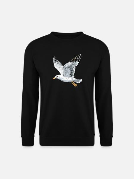 Möwe Strand Meer Nordsee Ostsee Silbermöwe Möwen - Unisex Pullover - Schwarz
