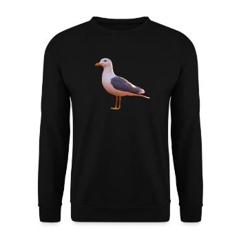 Seagull, Beach, Sea, North Sea, Baltic Sea, Herring Gull, Seagulls - Unisex Sweatshirt - black - Front - Alina (178cm) & Michal (187cm)