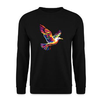 Seagull, Beach, Sea, North Sea, Baltic Sea, Herring Gull, Seagulls - Unisex Sweatshirt - black - Front - Alina (178cm) & Michal (187cm)
