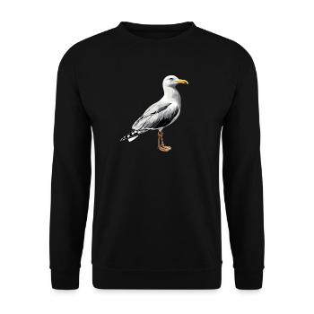 Seagull, Beach, Sea, North Sea, Baltic Sea, Herring Gull, Seagulls - Unisex Sweatshirt - black - Front - Alina (178cm) & Michal (187cm)