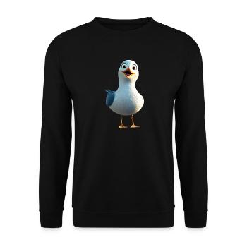 Seagull, Beach, Sea, North Sea, Baltic Sea, Herring Gull, Seagulls - Unisex Sweatshirt - black - Front - Alina (178cm) & Michal (187cm)