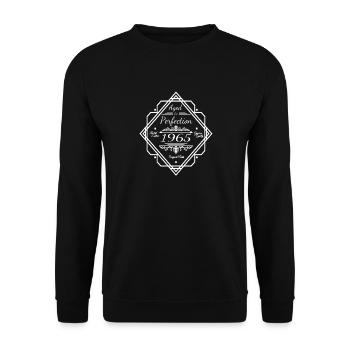 Geburtstag Jahrgang 1965 Vintage Look - Unisex Pullover - Schwarz - Vorne - Alina (178cm) & Michal (187cm)