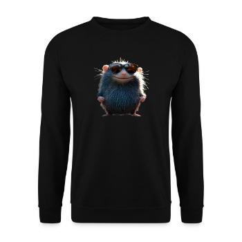 Taupe avec des lunettes de soleil Love Cute Moles - Sweat-shirt Unisexe - noir - Devant - Alina (178cm) & Michal (187cm)