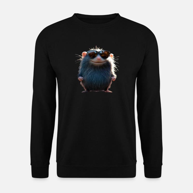 Maulwurf mit Sonnenbrille Liebe Süße Maulwürfe - Unisex Pullover - Schwarz