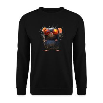 Taupe avec des lunettes de soleil Love Cute Moles - Sweat-shirt Unisexe - noir - Devant - Alina (178cm) & Michal (187cm)