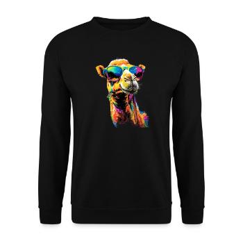 Camel Dromedary Bactrian Camel Gift Camels - Unisex Sweatshirt - black - Front - Alina (178cm) & Michal (187cm)