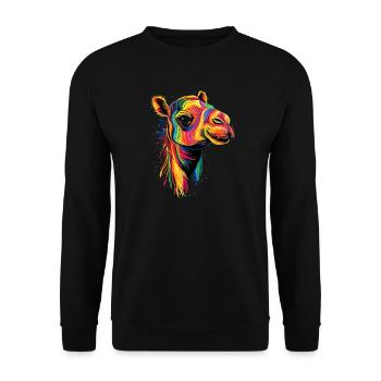 Camel Dromedary Bactrian Camel Gift Camels - Unisex Sweatshirt - black - Front - Alina (178cm) & Michal (187cm)