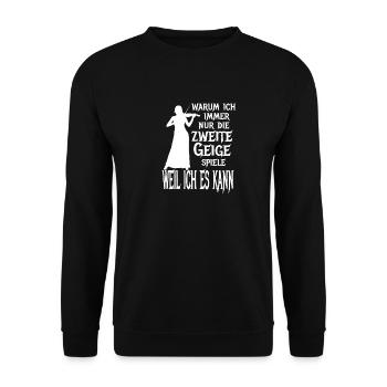 Zweite Geige Violine Klassik Orchester Musiker - Unisex Pullover - Schwarz - Vorne - Alina (178cm) & Michal (187cm)