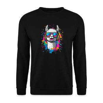 Alpaca Sweet Llama Farm Life Is Better With Alpacas - Unisex Sweatshirt - black - Front - Alina (178cm) & Michal (187cm)