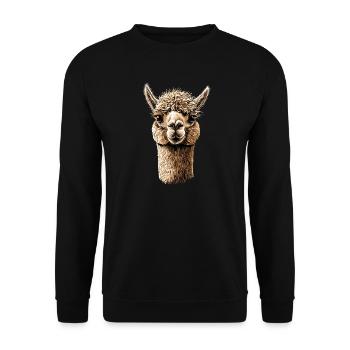 Alpaca Sweet Llama Farm Life Is Better With Alpacas - Unisex Sweatshirt - black - Front - Alina (178cm) & Michal (187cm)