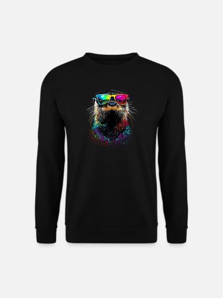 Loutre Loutre de mer Loutre Loutre Martre amour Loutre mignonne - Sweat-shirt Unisexe - noir