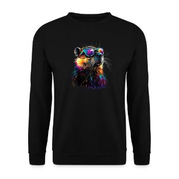 Beaver Motif Beaver Whisperer Rodents Cute Beaver - Unisex Sweatshirt - black - Front - Alina (178cm) & Michal (187cm)