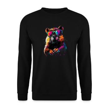 Beaver Motif Beaver Whisperer Rodents Cute Beaver - Unisex Sweatshirt - black - Front - Alina (178cm) & Michal (187cm)