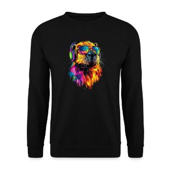 Beaver Motif Beaver Whisperer Rodents Cute Beaver - Unisex Sweatshirt - black - Front - Alina (178cm) & Michal (187cm)
