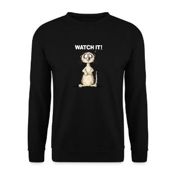 drôle de suricate je le regarde en disant - Sweat-shirt Unisexe - noir - Devant - Alina (178cm) & Michal (187cm)