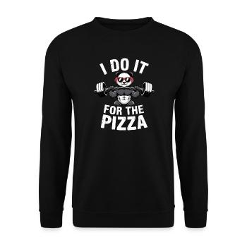Je le fais pour le bodybuilder Pizza Barbell - Sweat-shirt Unisexe - noir - Devant - Alina (178cm) & Michal (187cm)