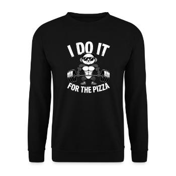Je le fais pour le bodybuilder Pizza Barbell - Sweat-shirt Unisexe - noir - Devant - Alina (178cm) & Michal (187cm)