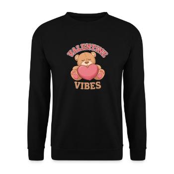 Valentine Vibes für verliebte zu Valentinstag - Unisex Pullover - Schwarz - Vorne - Alina (178cm) & Michal (187cm)