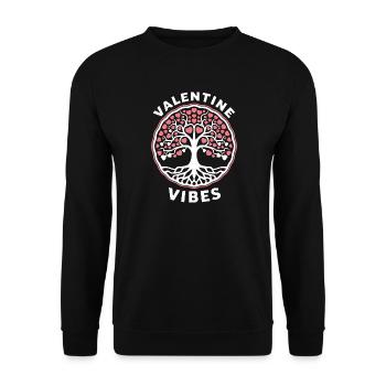 Valentine Vibes für verliebte zu Valentinstag - Unisex Pullover - Schwarz - Vorne - Alina (178cm) & Michal (187cm)