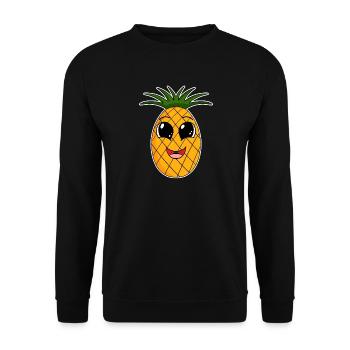 Ananas Obst - Unisex Pullover - Schwarz - Vorne - Alina (178cm) & Michal (187cm)