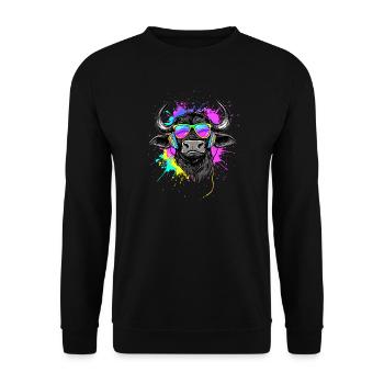 Buffalo Cape Buffalo Safari African Buffalo - Unisex Sweatshirt - black - Front - Alina (178cm) & Michal (187cm)