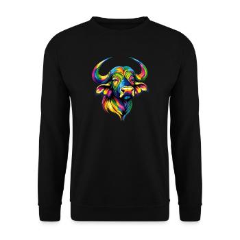 Buffalo Cape Buffalo Safari African Buffalo - Unisex Sweatshirt - black - Front - Alina (178cm) & Michal (187cm)