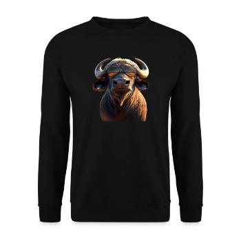 Buffalo Cape Buffalo Safari African Buffalo - Unisex Sweatshirt - black - Front - Alina (178cm) & Michal (187cm)