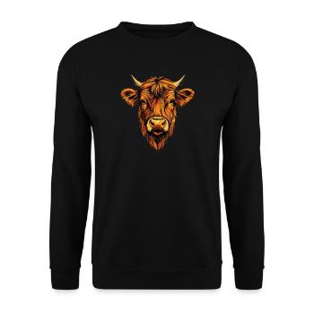 vache fermier boeuf lait veau végétalien vache vache de ferme vaches - Sweat-shirt Unisexe - noir - Devant - Alina (178cm) & Michal (187cm)