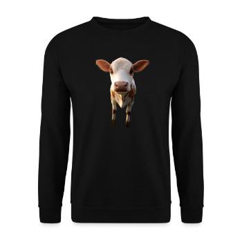 vache fermier boeuf lait veau végétalien vache vache de ferme vaches - Sweat-shirt Unisexe - noir - Devant - Alina (178cm) & Michal (187cm)