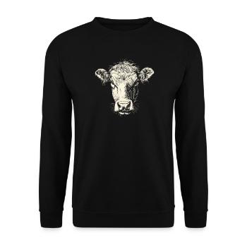 vache fermier boeuf lait veau végétalien vache vache de ferme vaches - Sweat-shirt Unisexe - noir - Devant - Alina (178cm) & Michal (187cm)