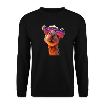 Camel Dromedary Bactrian Camel Gift Camels - Unisex Sweatshirt - black - Front - Alina (178cm) & Michal (187cm)