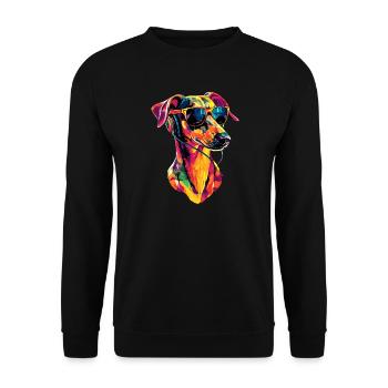 Greyhound Dog Lover Hunting Dog Love Greyhound - Unisex Sweatshirt - black - Front - Alina (178cm) & Michal (187cm)