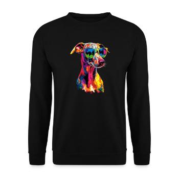 Windhund Hundeliebhaber Jagdhund Liebe Greyhound - Unisex Pullover - Schwarz - Vorne - Alina (178cm) & Michal (187cm)