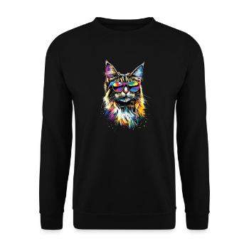 Maine Coon Cat Cat Mom Cat Maine Coon Cats - Unisex Sweatshirt - black - Front - Alina (178cm) & Michal (187cm)