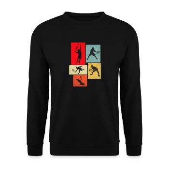 Jouer au tennis rétro - Sweat-shirt Unisexe - noir - Devant - Alina (178cm) & Michal (187cm)