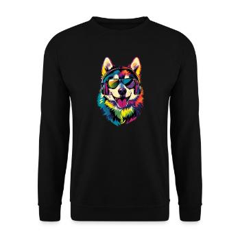 Husky Dogs Lover Dog Love Siberian Huskies - Unisex Sweatshirt - black - Front - Alina (178cm) & Michal (187cm)