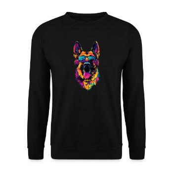 German Shepherd Bright Colors Pop Art Dog Shepherd Dogs - Unisex Sweatshirt - black - Front - Alina (178cm) & Michal (187cm)