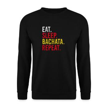 Eat Sleep Bachata Repeat Sensual Dance - Unisex Sweatshirt - black - Front - Alina (178cm) & Michal (187cm)