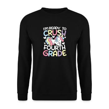 I m ready to crush fourth grade - Unisex Pullover - Schwarz - Vorne - Alina (178cm) & Michal (187cm)